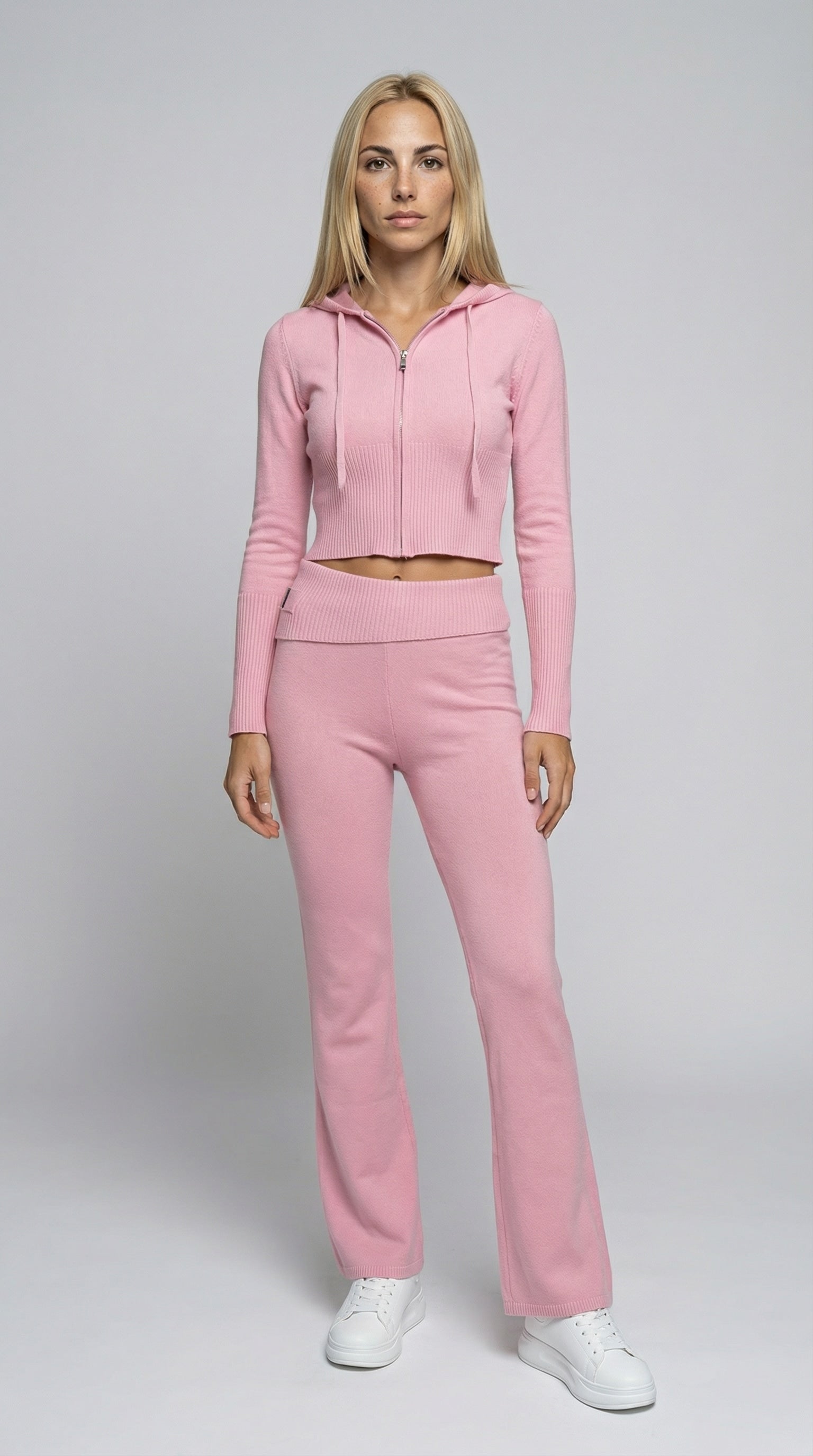 Ensemble 2 pièces côtelé – Coupe ajustée & zip tendance.